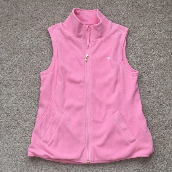Lilly Pulitzer Jackets & Blazers - Lilly Pulitzer pink fleece vest sz med